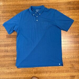 Peter Millar‎ XXL Mens Polo Shirt Blue Stripe Pima Cotton Button Up Golf